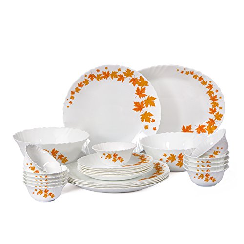India Desire : Buy Cello Valentino Maple Opalware Dinner Set, 27-Pieces, White at Rs. 1678 from Amazon