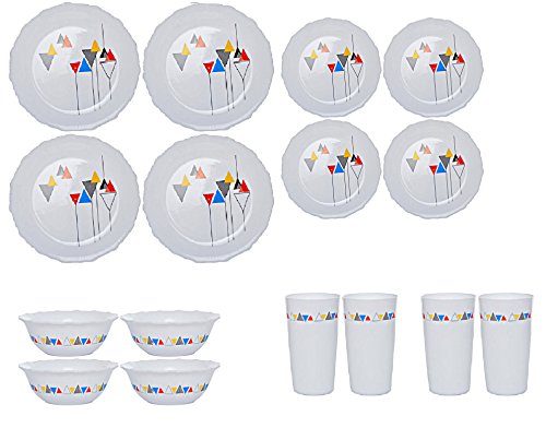 India Desire : Amazon Steal Deal : Buy Cutting Edge Kingri Microwave Dinner Set, 4 person, 16 Piece Set, Blossom Red at Rs. 599 [56% Off]