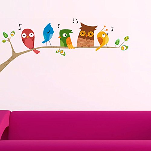 India Desire : Buy Decals Design Singing Funny Birds Wall Sticker (PVC Vinyl, 25 cm x 70 cm), Multicolour at Rs. 52 from Amazon