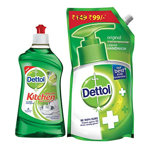 India Desire : Buy Dettol Kitchen Gel - 400 ml with Dettol Original Liquid Soap Refill - 750 ml at Rs. 164 from Amazon [MRP Rs 218]