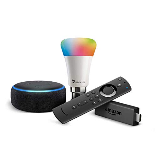 India Desire : Buy Echo Dot (Black) + Wipro 9W smart color bulb at Rs. 2099 from Amazon