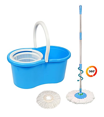 India Desire : Buy Eco Alpine 360 Degree Magic Spin Mop with Plastic Spinner Plus 1 Refill Pack (Blue and White) at Rs. 508 from Amazon 