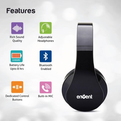 India Desire : Buy Envent Live fun 560 Foldable Bluetooth Headphone (Black) at Rs. 799 From Tata Cliq[MRP Rs 2599]