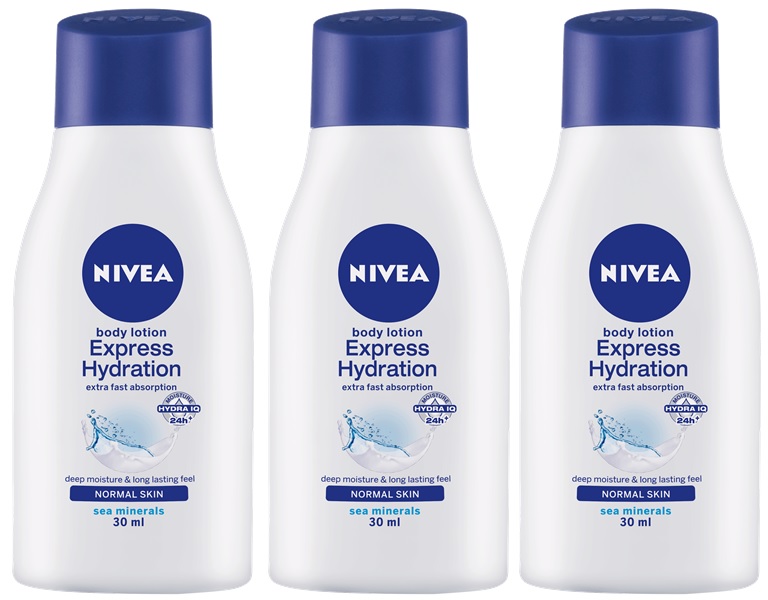 India Desire : [Jaw Dropping Deal] Nivea Express Hydration body lotion 30ml Pack of 3 + Rs. 1 cashback Rs. 55
