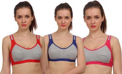 India Desire : Buy Fashion Comfortz Women Sports Non Padded Bra (Pack Of 3) at Rs. 135 from Flipkart [Selling Price Rs 479]