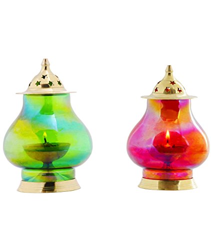 India Desire : Buy Frestol Brass Udupi Jyot with Color Glass (9 cm x 9 cm x 16 cm, Golden, Set of 2) at Rs. 154 from Amazon