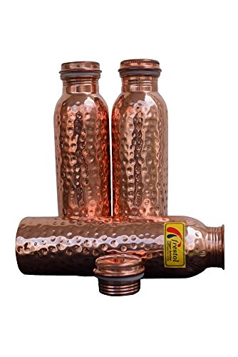 India Desire : Buy Frestol Pure Hammered Copper Bottle Set, 1 Litre, Set of 3, Brown at Rs. 888 from Amazon