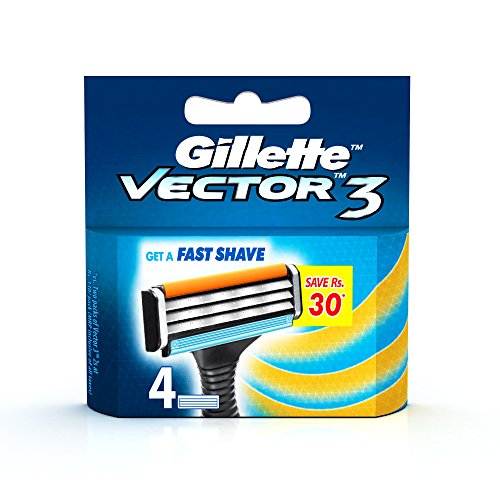 India Desire : Buy Gillette Vector 3 - 4 Cartridges at Rs. 100 from Amazon [Selling Price Rs 230]