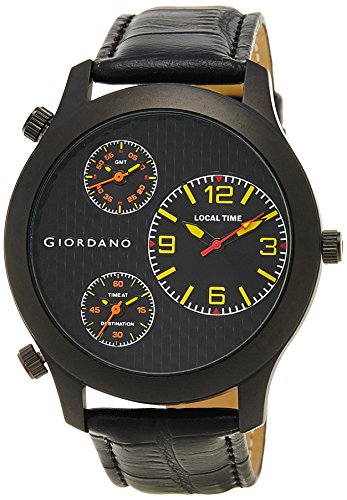 India Desire : Buy Giordano Chronograph Multi-Colored Dial Mens Watch Black/Yellow at Rs. 599 from Amazon [Selling Price Rs 1799]
