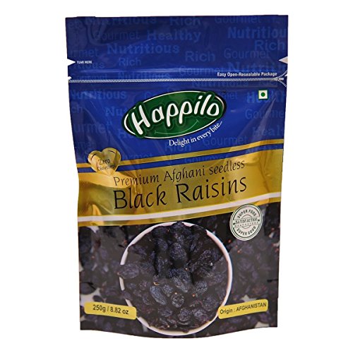 India Desire : Buy Happilo Premium Afghani Seedless Black Raisins, 250g (Pack of 5) at Rs. 618 from Amazon [Regular Price Rs 1117]