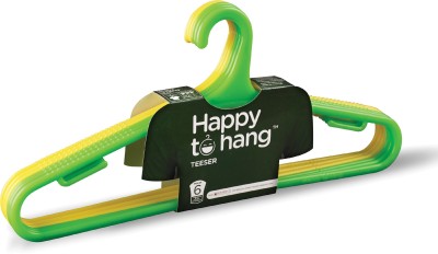 India Desire : Buy Happy to Hang Teeser PP (Polypropylene) Pack of 6 Cloth Hangers(Yellow, Green) at Rs. 81 from Flipkart
