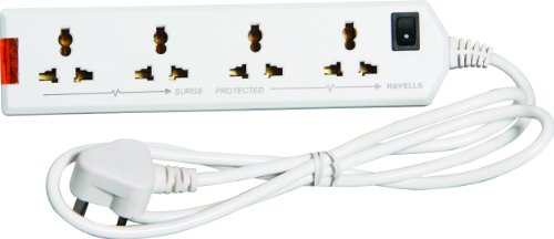 India Desire : Buy Havells 6A Four-Way Extension Board (White) at Rs. 299 from Amazon