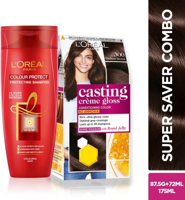 Buy L'Oreal Paris Casting Creme Gloss (Darkest Brown 300) Hair Color and  Shampoo(2 Items in the set) at Rs. 490 from Flipkart