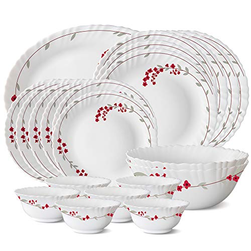 India Desire : Buy Larah by Borosil Verona Opalware Dinner Set, 21-Pieces, White at Rs. 1439 from Amazon [Regular Price Rs 2298]