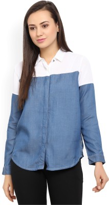 India Desire : Buy Lee Women Solid Casual White, Blue Shirt at Rs. 483 from Flipkart [MRP Rs 2199]