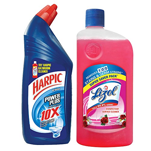 India Desire : Buy Lizol Disinfectant Floor Cleaner - 975 ml (Floral) with Harpic Powerplus Original - 1 L at Rs. 200 from Amazon