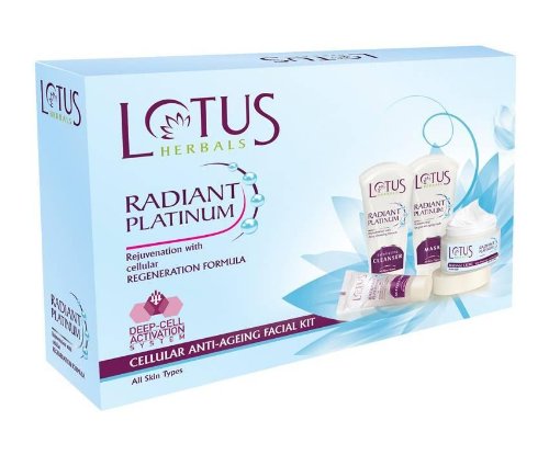 India Desire : Buy Lotus HerbalS Radiant Platinum Cellular Anti-Ageing Facial Kit 37g at Rs. 350 from Amazon [Regular Price Rs 1395]
