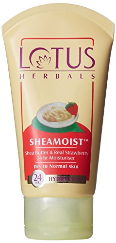 India Desire : Amazon Pantry Offer- Buy Lotus Herbal  Shea Butter and Real Strawberry 24 Hour Moisturiser, 60g at Rs. 90 [MRP Rs 190]