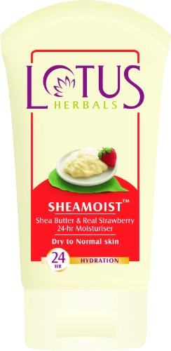 India Desire : Buy Lotus Herbal Sheamoist Shea Butter and Real Strawberry 24 Hour Moisturiser, 120g at Rs. 165 from Amazon [MRP Rs 350]
