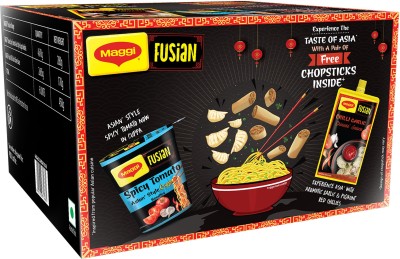 India Desire : Buy MAGGI Fusian Spicy Tomato Asian Style Cuppa Noodles with Chilli Garlic Chinese Sauce Combo(450 g) at Rs. 168 from Flipkart [Regular Price Rs 240]