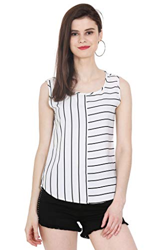India Desire : Buy MALLORY WINSTON White Stripe Sleeveless Top at Rs. 100 from Amazon