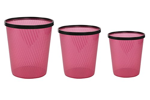 India Desire : Amazon Steal Deal: Buy Miamour 3 Piece Plastic Dustbin, Pink at Rs. 276 [MRP Rs 3200]
