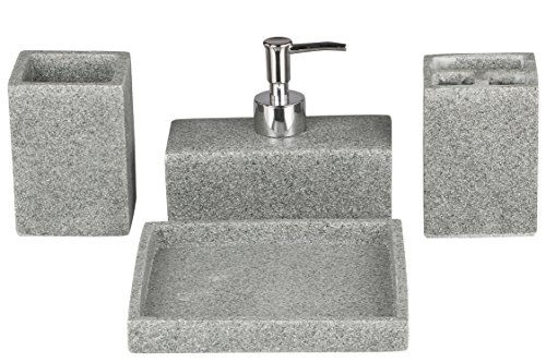 India Desire : Buy Miamour Stone Finish Bathroom Soap Dispenser Set, 200ml, Grey (MMPRBS008) at Rs. 1718 from Amazon