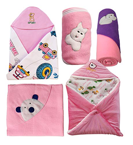 India Desire : Buy My Newborn Baby Fleece Blanket Gift Set, Pink (Pack of 5) at Rs. 544 from Amazon