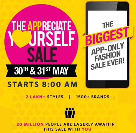 India Desire : Myntra 30 May Biggest App Fashion Sale : Get Huge Discount On All Products In Myntra Appreciate your Self The Biggest APP Fashion Sale Between 30th May To 31st May