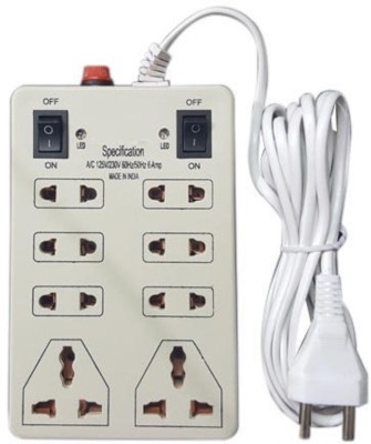 India Desire : Buy NTTP Power Strip Extension Board Cord 2 Meter Long Wire 8 Socket Surge Protector(White) at Rs. 99 from Flipkart