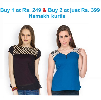 India Desire : Flipkart Grab or Gone : Buy 1 at Rs. 249 & Buy 2 Kurtis & more At Rs. 399 From Flipkart