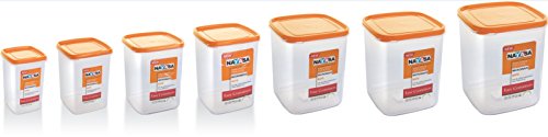 India Desire : Buy Nayasa Easy Plastic Container Set, 7-Pieces, Orange at Rs. 509 from Amazon