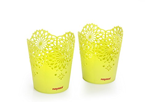 India Desire : Buy Nayasa Lacy 2 Piece Plastic Tall Basket Set, Green at Rs. 68 from Amazon