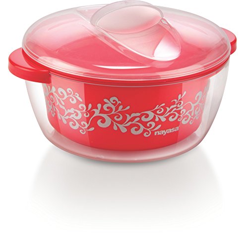 India Desire : Buy Nayasa Nova Plastic Casserole with Spoon, 1.5 Litres, Red at Rs. 165 from Amazon