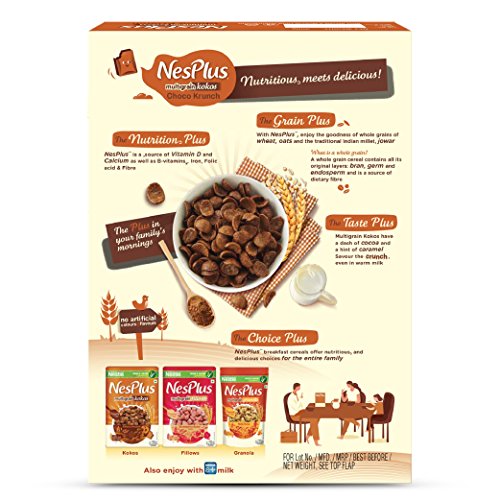 India Desire : Buy Nestlé NesPlus Breakfast Cereal, Multigrain Fillows Choco-Burst 350g Pouch at Rs. 95 from Amazon