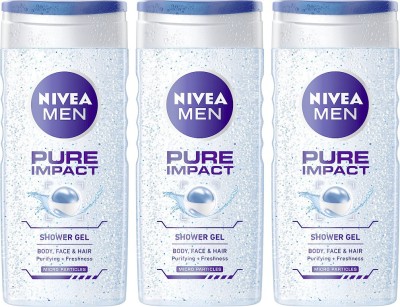 India Desire : Buy Nivea Pure Impact Shower Gel - Pack of 3(750 ml, Pack of 3) at Rs. 358 from Flipkart [Regular Price Rs 569]