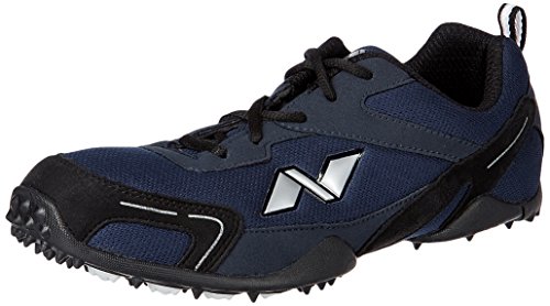 nivia men's marathon mesh pu blue and black running shoes
