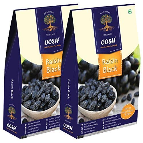 India Desire : Buy OOSH Seedless Black Raisin (500 Grams - 2 packs of 250g each) | Dry Fruit at Rs. 403 from Amazon