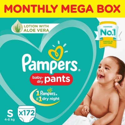 India Desire : Prebook Pampers Diaper Pants Monthly Pack - S(172 Pieces) at Rs. 1205 from Flipkart