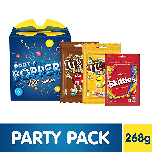 India Desire : Buy Party Poppers Assorted Chocolates and Candy Gift Pack (M&M's, Skittles)- 268g at Rs. 199 from Amazon [Regular Price Rs 399]