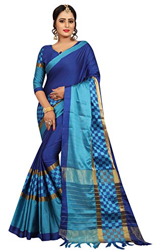 India Desire : Buy PerfectBlue Cotton Saree With Blouse piece (Purple1001_Purple_Free Size) at Rs. 199 from Amazon