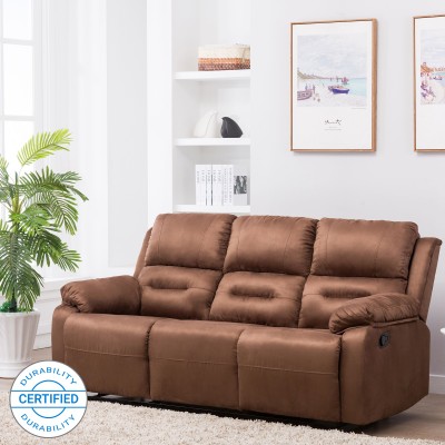 India Desire : Buy Perfect Homes by Flipkart Wayne 3 Seater Fabric Recliner(Finish Color - Brown) at Rs. 12999 from Flipkart [Selling Price Rs 28999]
