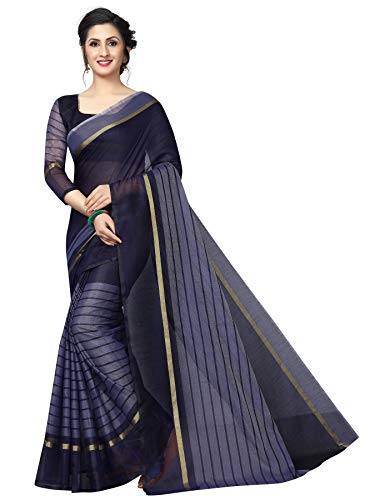 India Desire : Buy Perfectblue Women's Banarsi Cotton Silk Saree With Blouse Piece (Navyblue) at Rs. 199 from Amazon