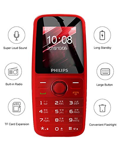 India Desire : Buy Philips Xenium E108 Dual SIM Mobile Phone-Red at Rs. 879 from Amazon [Regular Price Rs 999]