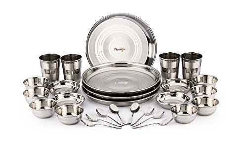 India Desire : Buy Pigeon-Stainless Steel Dinnerware Set, 28-Pieces, Silver at Rs. 1242 from Amazon