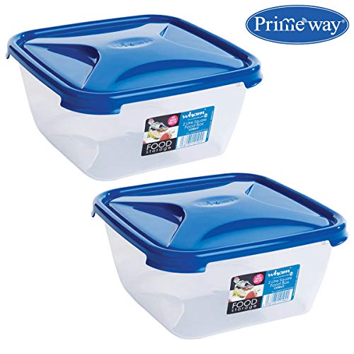 India Desire : Buy Primeway Wham Cuisine Square Food Storage Plastic Container, 2 Litre, 2 Pcs Set, Blue at Rs. 249 from Amazon