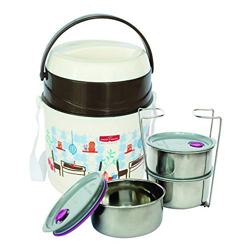India Desire : Buy Princeware Leak Proof Insulated Tiffin Plastic Lunch Boxes, 340ml, 3-Pieces, Brown at Rs. 264 from Amazon