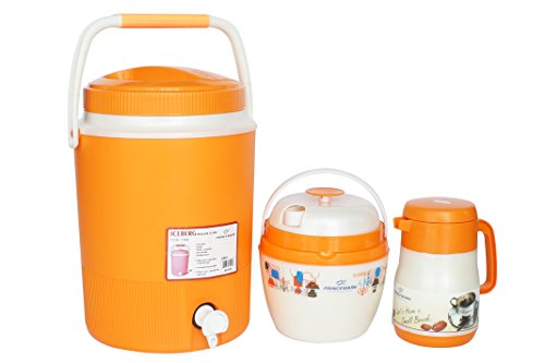 India Desire : Buy Princeware Summer Combo Plastic Ice Berg, Ice Pail and Flask Set, 3-Pieces, Assorted at Rs. 798 from Amazon