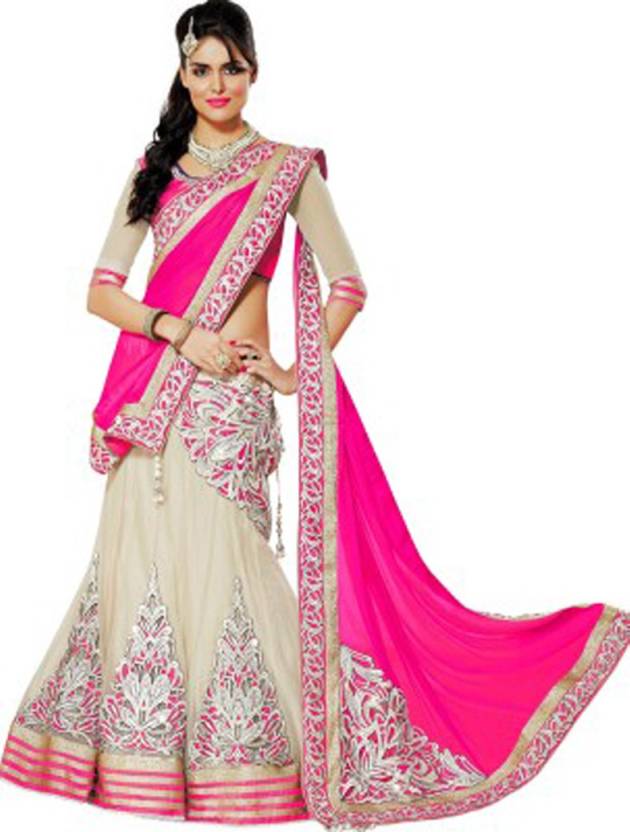India Desire : Buy Puffin Fashion Embroidered Lehenga, Choli and Dupatta Set at Rs. 386 from Flipkart [Regular Price Rs 596]