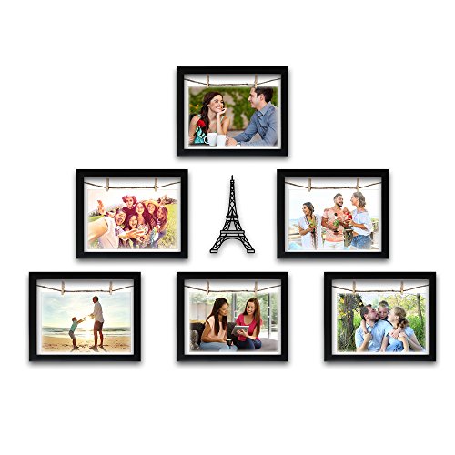 India Desire : Buy Random Photo Frames with Jute Rope (Synthetic Wood, 33 cm x 26 cm x 16 cm, Black, 6 Piece) at Rs. 354 from Amazon